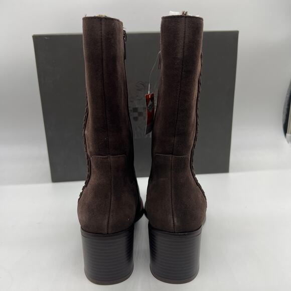 Vince Camuto Boots 8W Water Repellent Mid Shaft Suede Boots Zelcinna Root Beer - Picture 9 of 12
